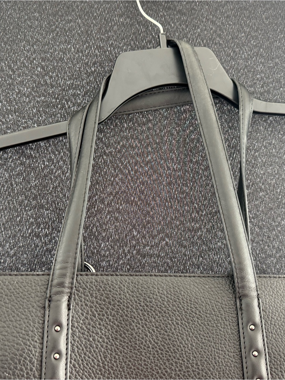 Steve Madden Black Pebbled Leather Messenger Bag